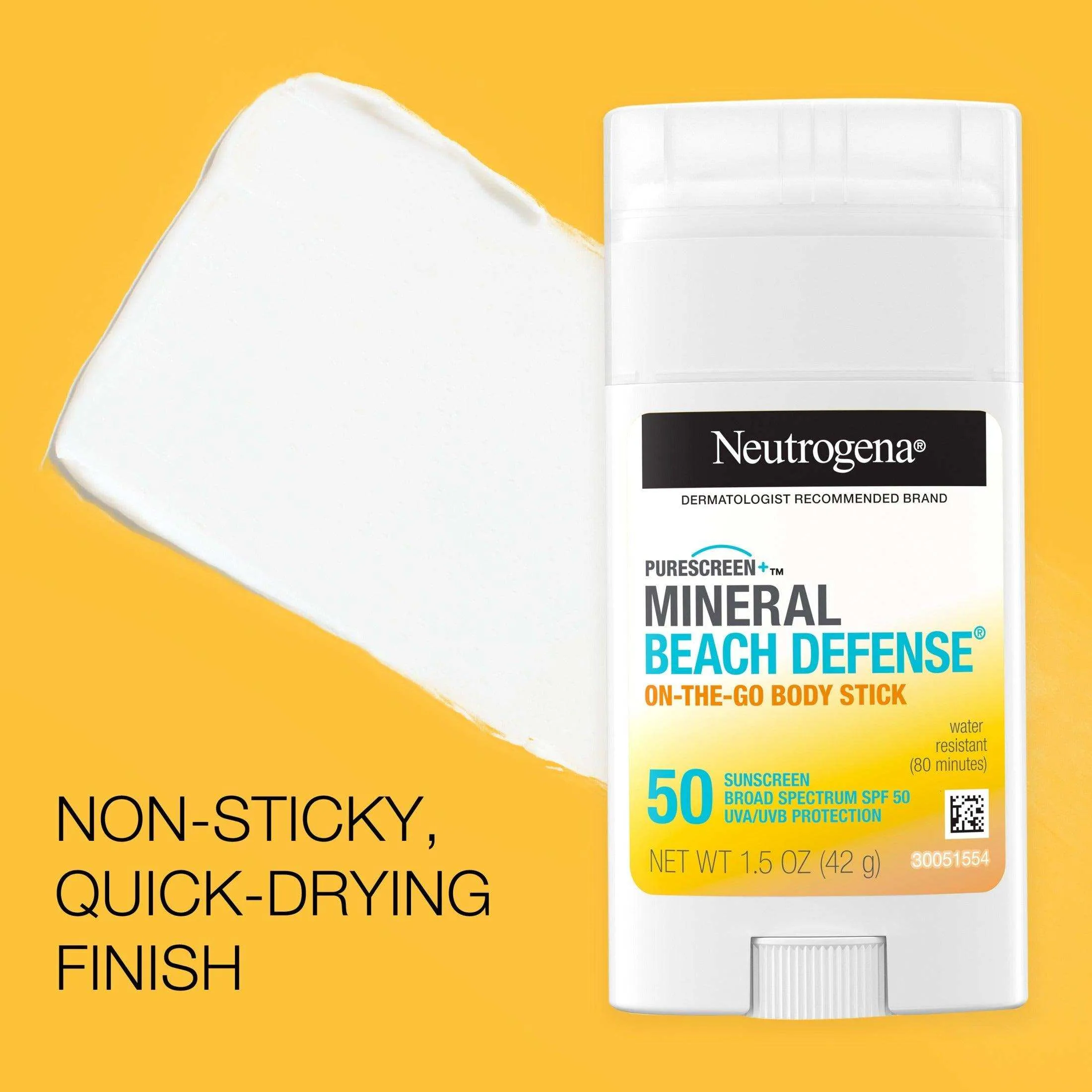 Neutrogena Purescreen  Beach Defense BodyStick Sunscreen SPF50 -1.5oz
