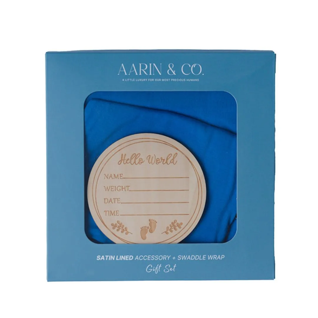 Newborn Swaddle Gift Set-Azure Blue