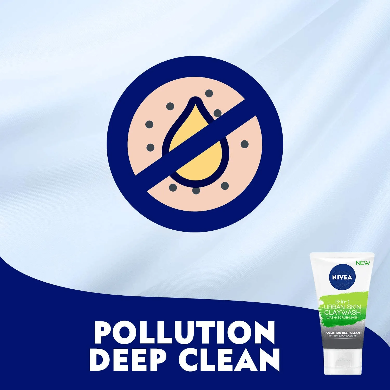 NIVEA Face Wash Scrub Mask 3in1 Urban Skin Claywash - 150ml