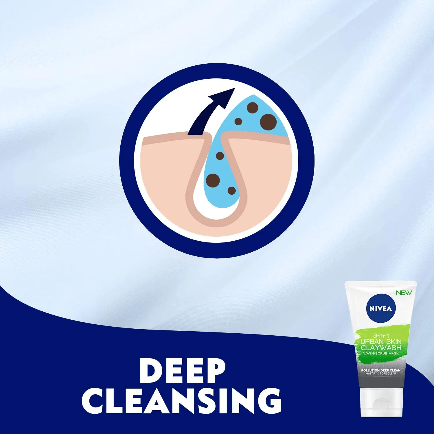 NIVEA Face Wash Scrub Mask 3in1 Urban Skin Claywash - 150ml