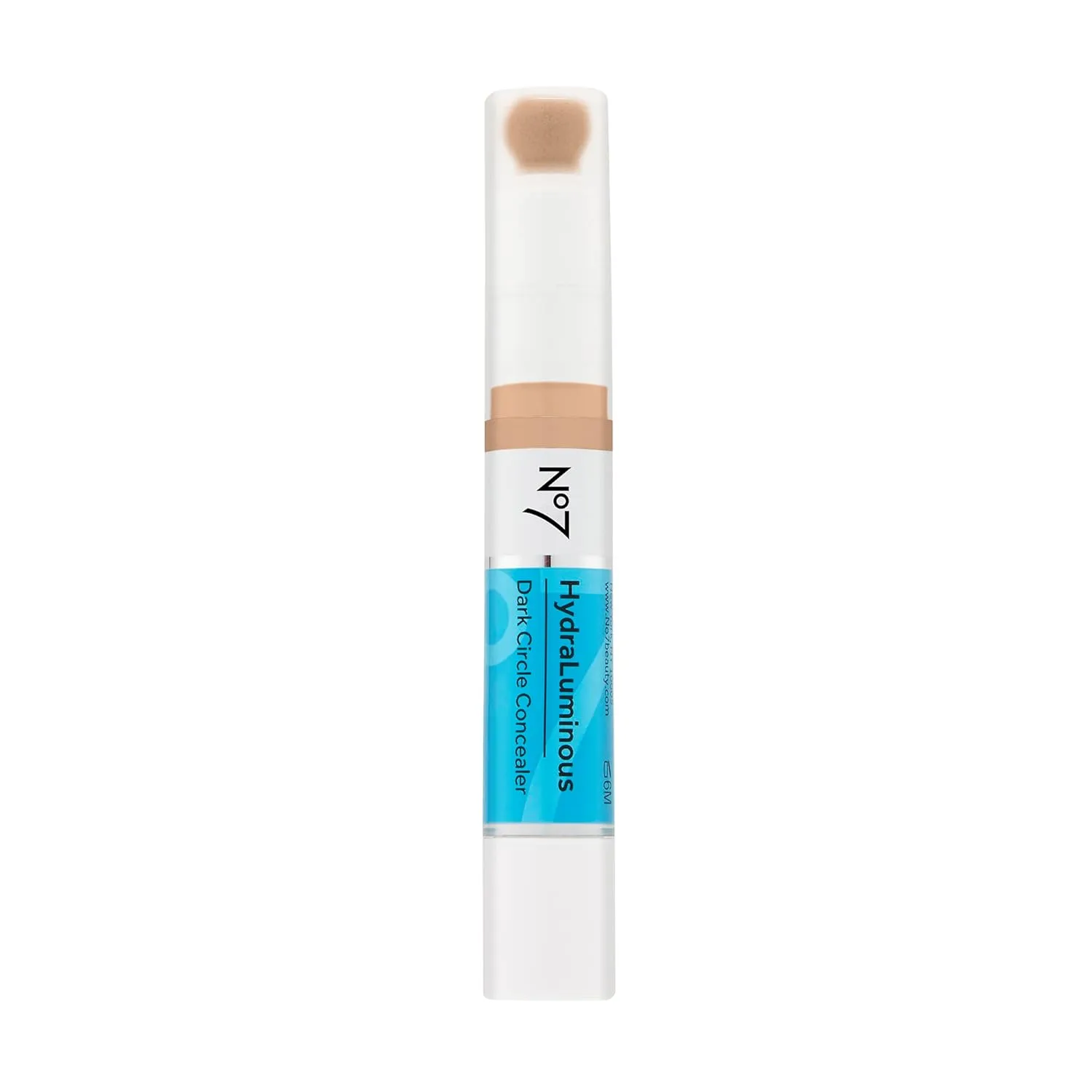 No7 Hydraluminous Concealer - Full-Coverage Under Eye Concealer for Dark Circles with Caffeine & Ceramides - Hydrating & Brightening Eye Makeup - Shade 7 (3.9ml)