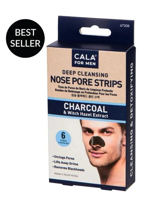 Nose Pore Strips Deep Cleansing Charcoal & Witch Hazel Nut 6pk Men's 67208