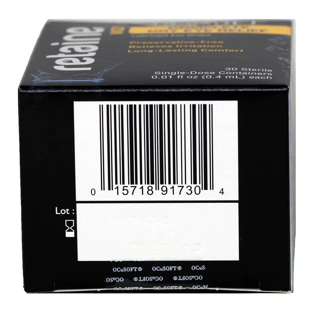 OcuSoft Retaine Lubricant Single-Dose Eye Drop Containers, 30 ct