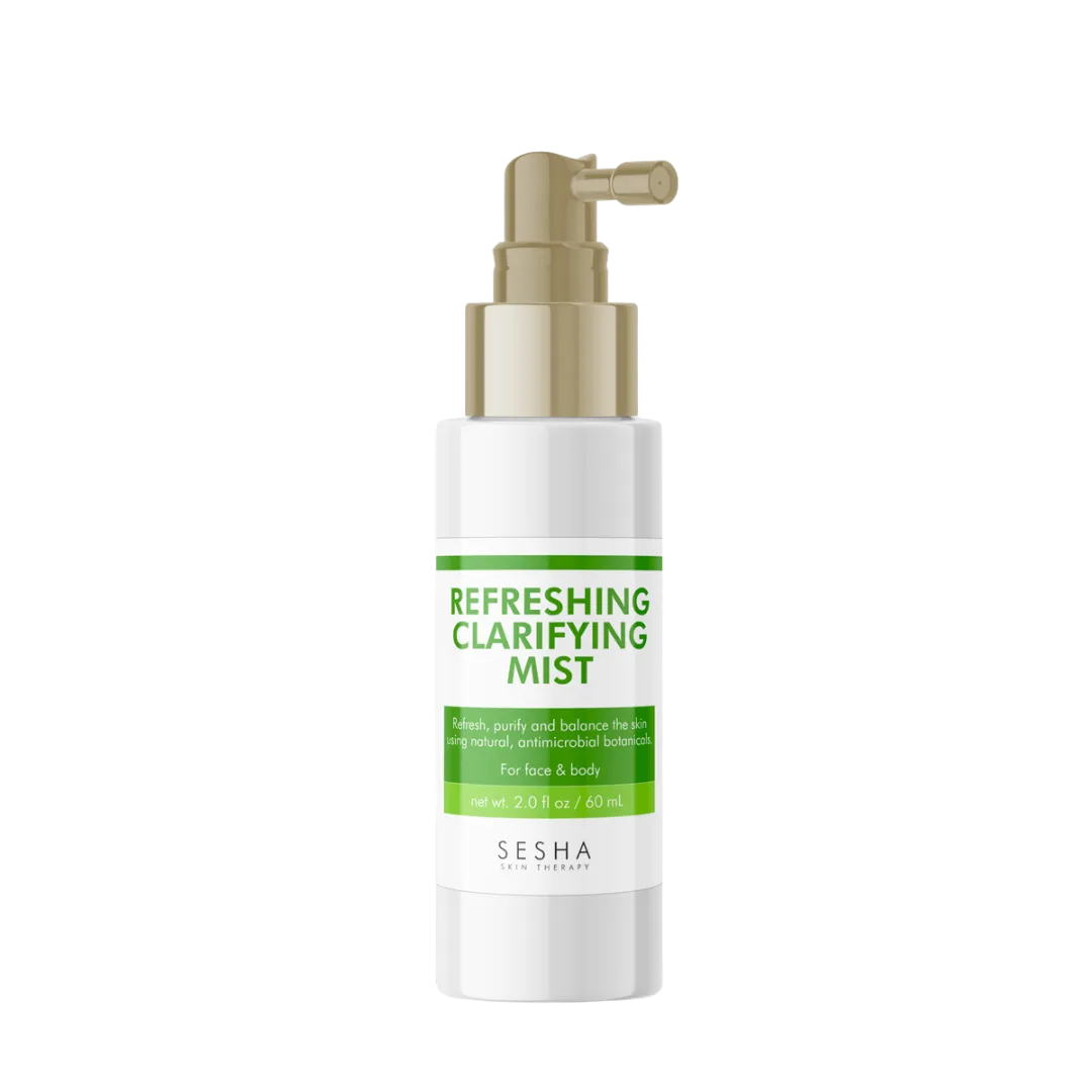 Oily skin - RENU Exfoliating Gel, Clarifying Face Wash, Gift: Refreshing Clarifying mist, Holo Bag
