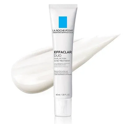Open Box - La Roche-Posay Effaclar Duo Acne Treatment with Benzoyl Peroxide, Dual Action Acne Spot Treatment - 1.35 fl oz