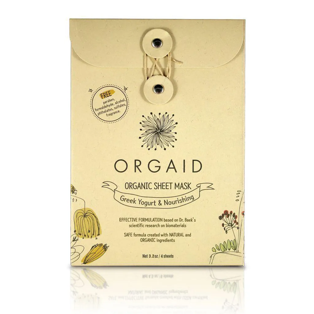 Organic Sheet Mask Greek Yogurt & Nourishing - 4 Pack