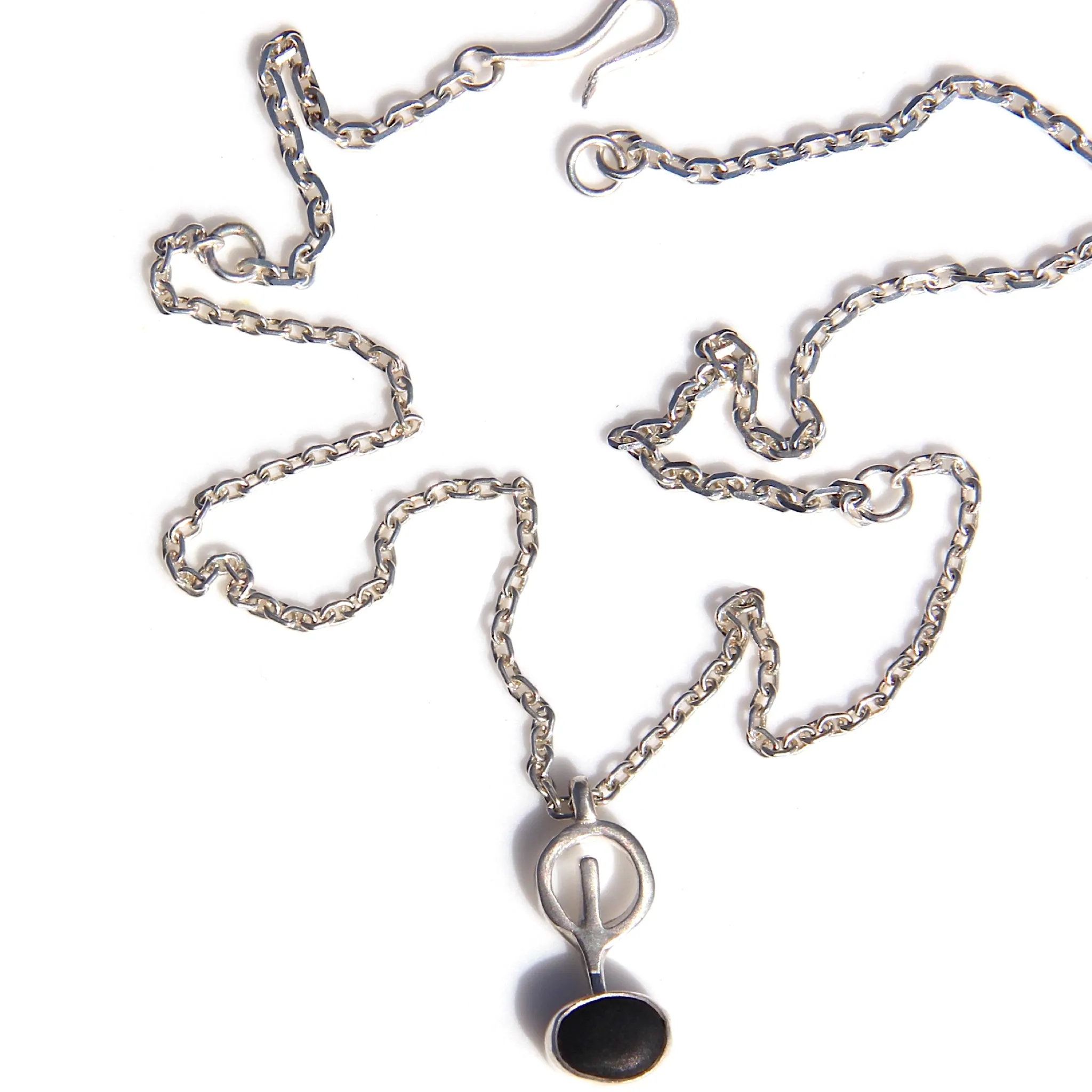 Oval River Rock men’s necklace