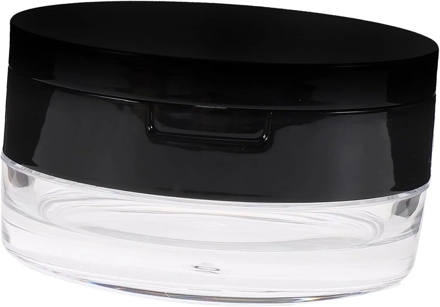PartyKindom Makeup Jar with Mirror Portable Loose Container Plastic Cosmetic Case Travel Kit for Makeup Sponge and Puff Holder Black Lids