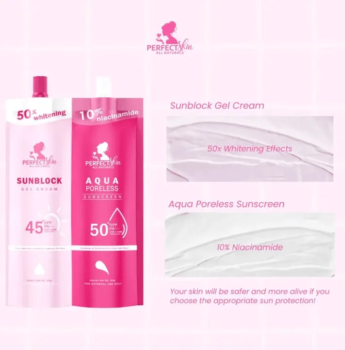 PerfectSkin Aqua Poreless & Sunblock Gel Cream Twin Pack