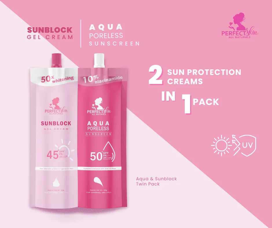 PerfectSkin Aqua Poreless & Sunblock Gel Cream Twin Pack