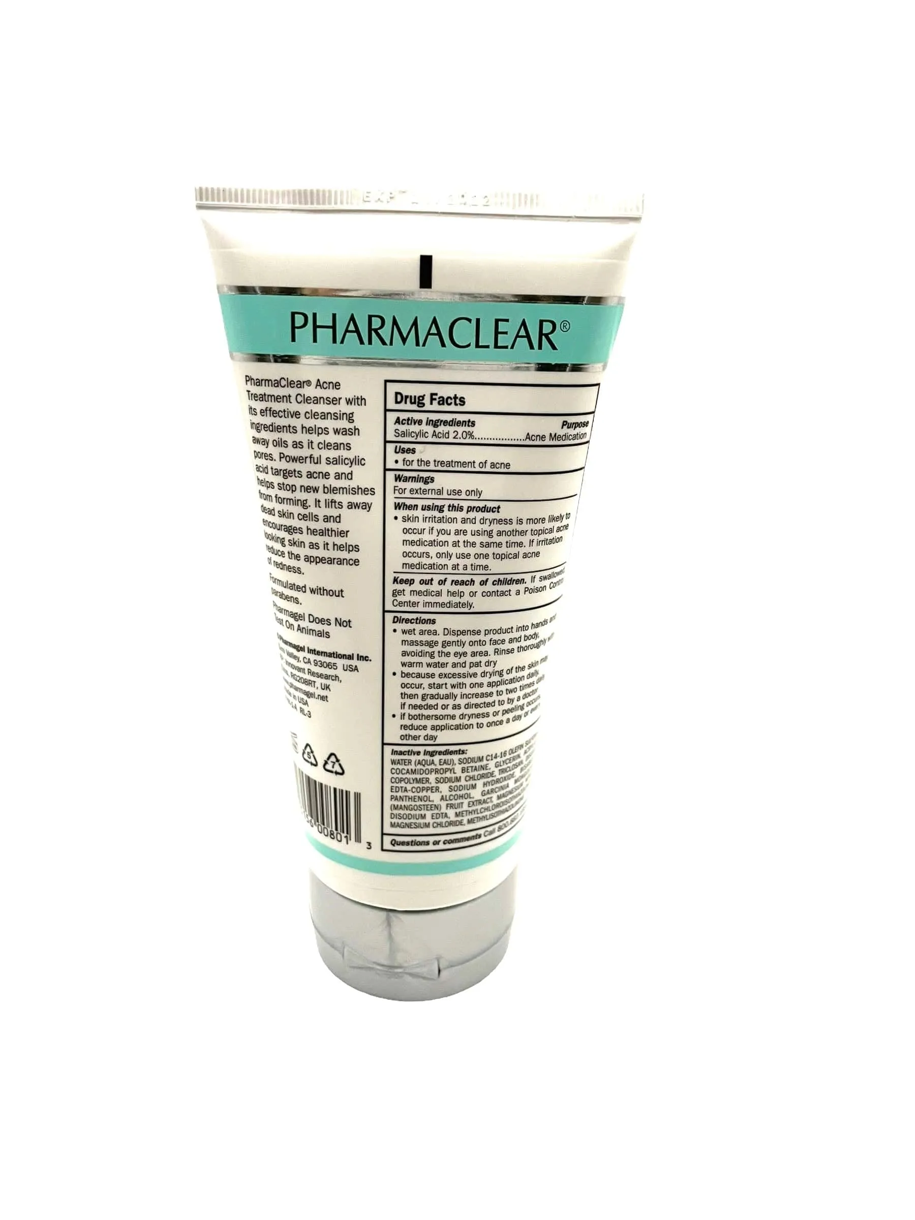 Pharmagel Pharma Clear Cleanser Acne Treatment 6 oz