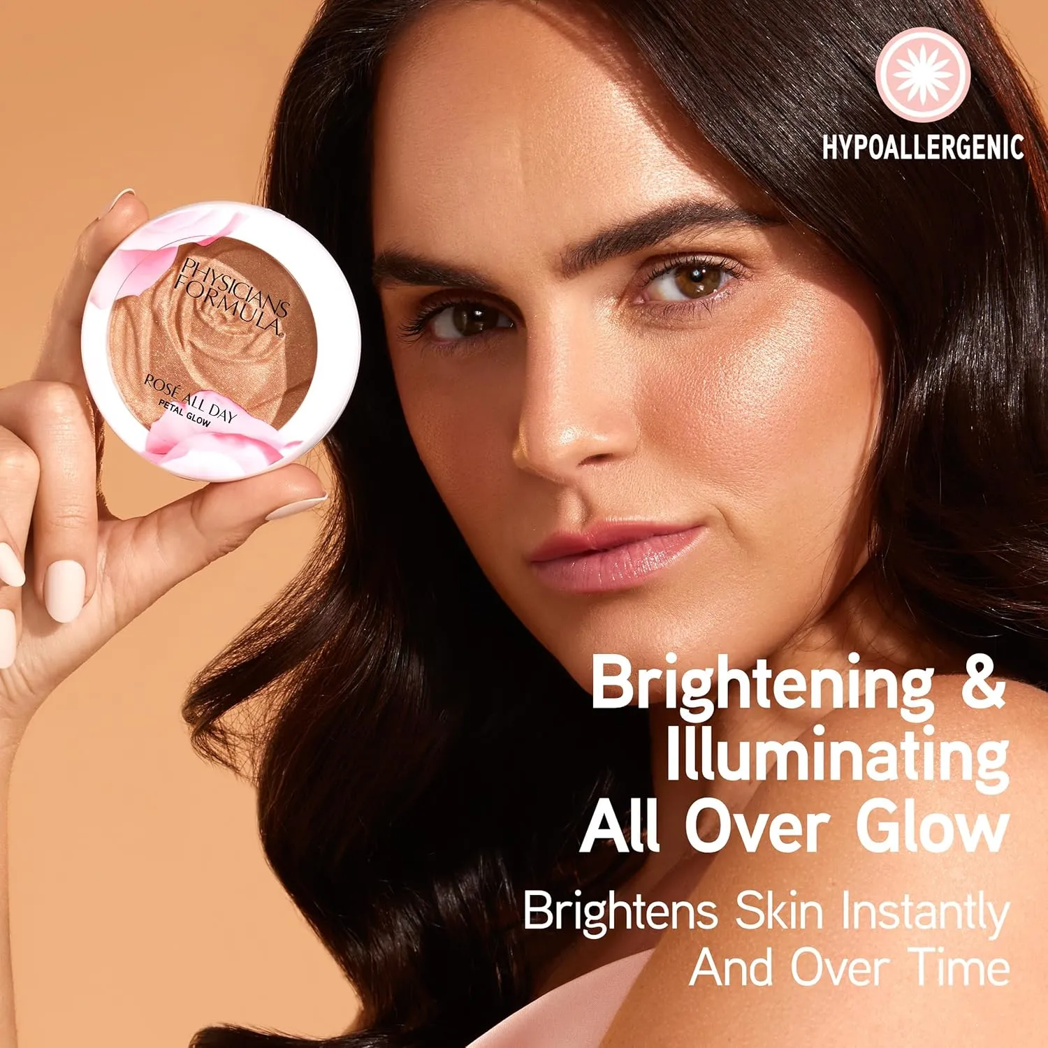 Physicians Formula Ros All Day Highlighter Blush Face Powder, Shimmer Petal Glow, Pink Soft Petal, Dermatologist Tested, Clinicially Tested