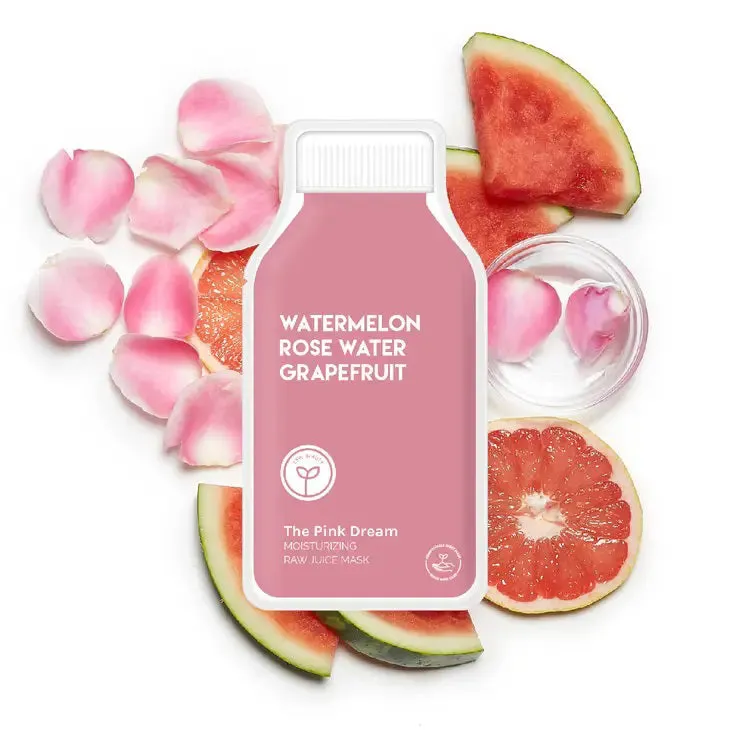 PINK JUICE RAW MOISTURIZING SHEET MASK - WATERMELON ROSE WATER