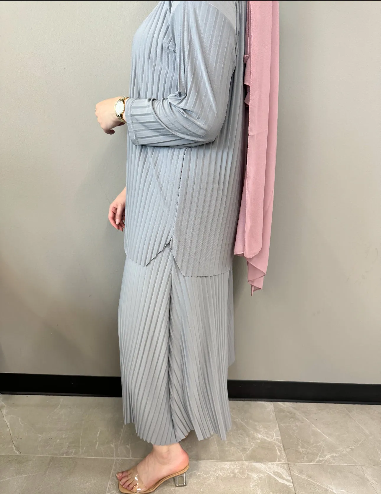 Pleated Basic Set - Grey