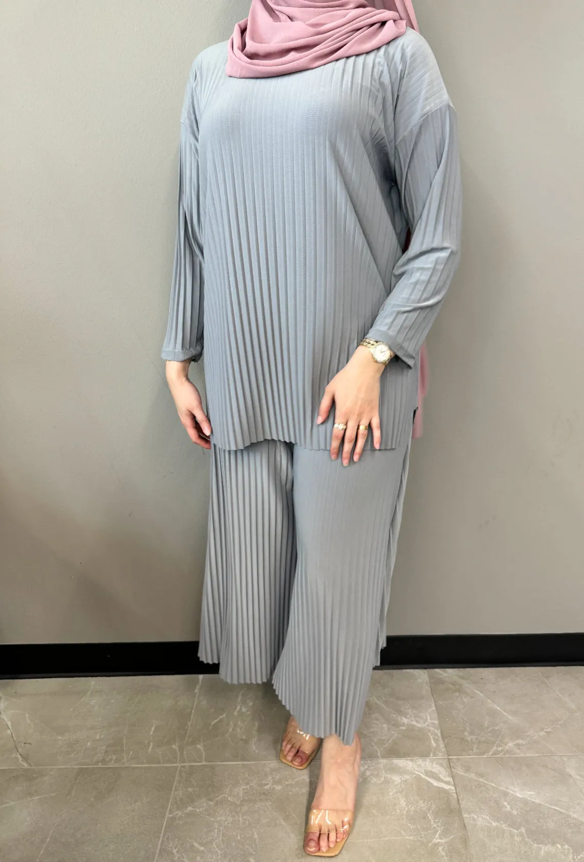 Pleated Basic Set - Grey