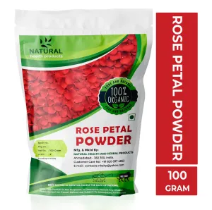 PURE & NATURAL DOUBLE FILTERED ROSE PETAL POWDER FOR SKIN, FACE PACK MASK FOR FAIRNESS, TANNING & GLOWING SKIN, 100GM