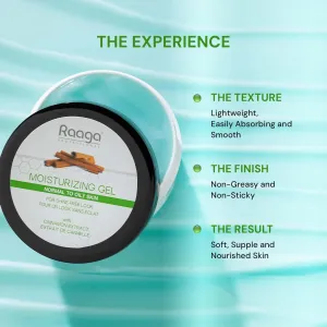 Raaga Professional Moisturizing Face Gel with Cinnamon Extract | Normal to Oily Skin | Gives Shine-Free Look & Non-Greasy Feel, Soft and Supple Skin (50 gm)