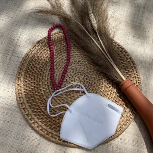 Raspberry Wooden Beads Mask Holder