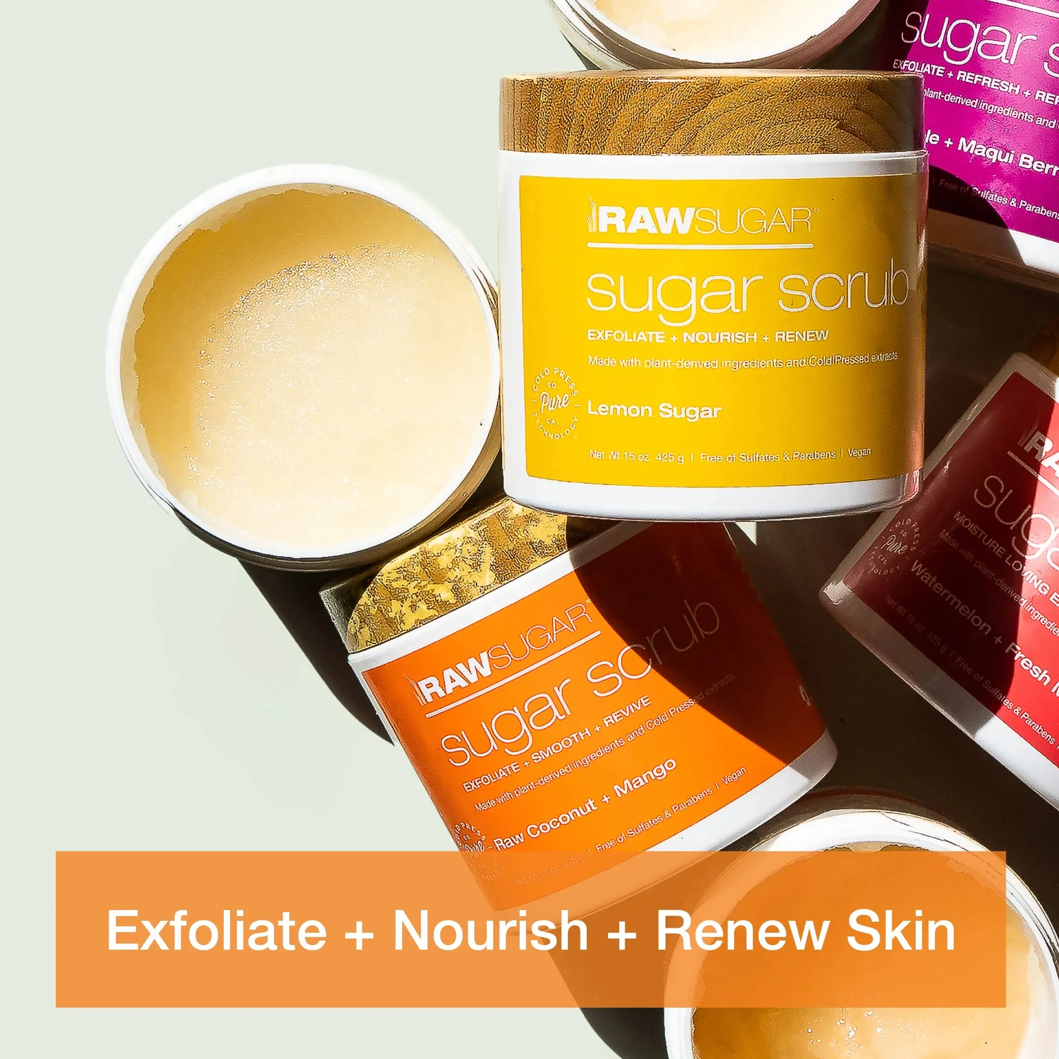 RAW SUGAR Glow Exfoliate Bright Hydrate & Smooth