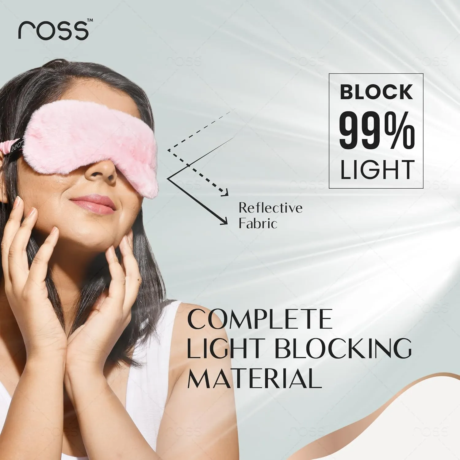 Ross 100% Mulberry Silk Faux Fur Sleep Mask Eye Mask, Super Smooth for Blind Fold (Pink - Fur)