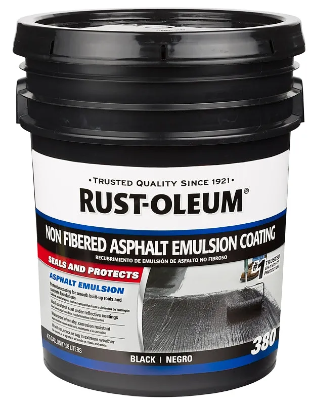 Rust-Oleum 380 Series 301998 Non-Fibered Coating, Black, 5 gal, Pail, Liquid :PAIL: QUANTITY: 1