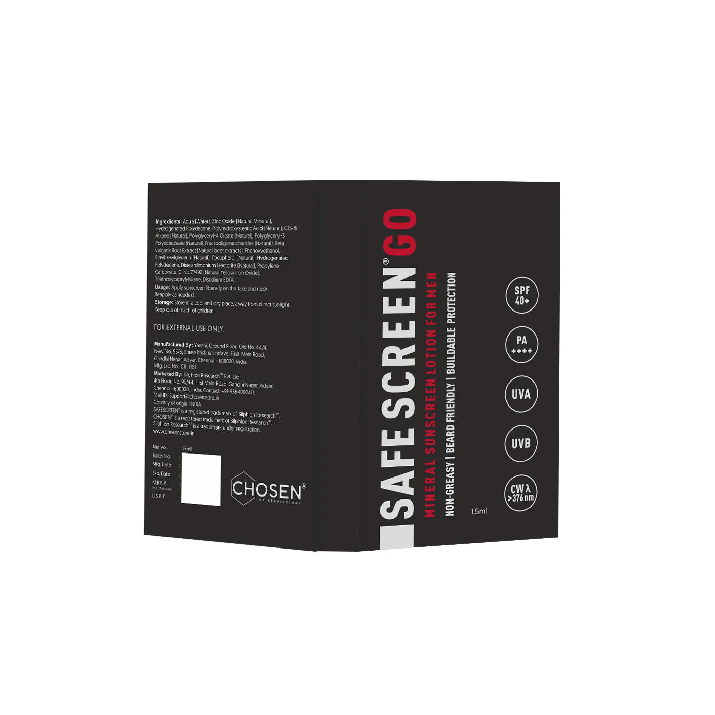 SAFESCREEN® Go 1.5ml (Redeem for 150 Zola Points)