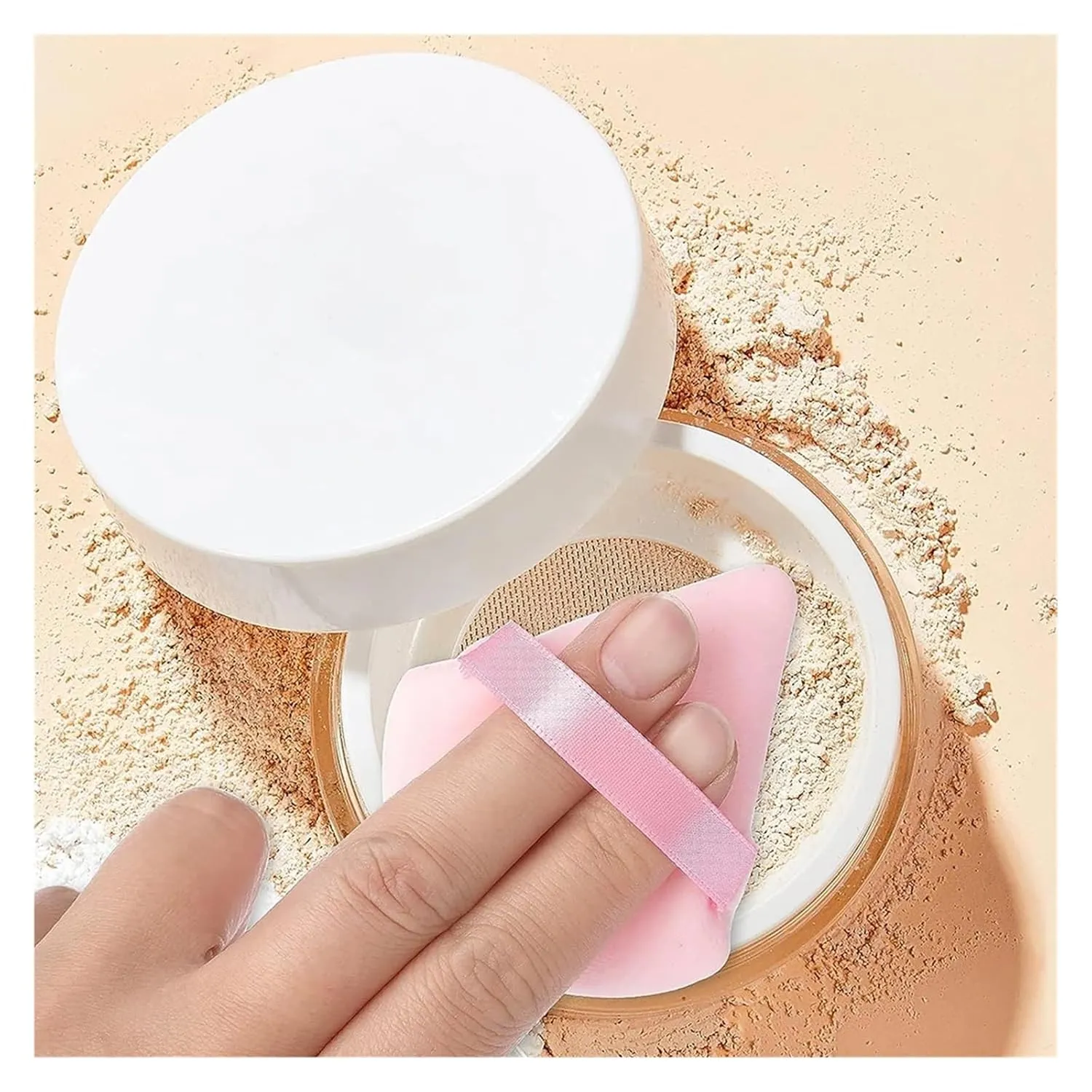SBTRKT 1pc Velvet Triangle Shaped Powder Puff Wet Dry Used Washable Soft Makeup Sponge Tool For Foundation Powder Blusher (Color : M18x2.5 75MM)