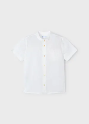 shirt s/s mock neck with pocket - cream-021