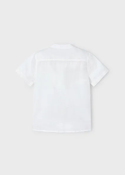 shirt s/s mock neck with pocket - cream-021