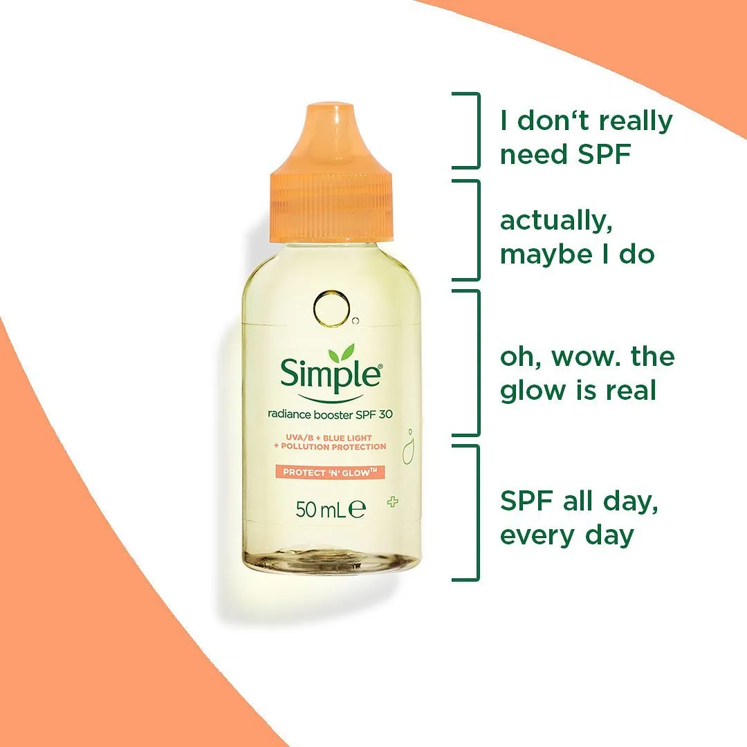 SIMPLE PROTECT ‘N’ GLOW RADIANCE BOOSTER SPF 30