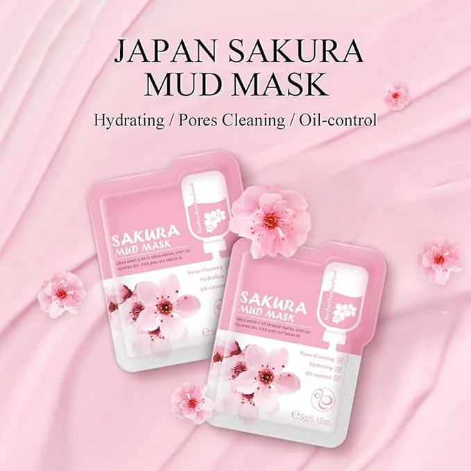 Skin Care For Teenage Girls,Cherry Blossom Skincare Sets Teen Skincare Set, Pamper Sets For Women Gifts,Skin Care Sets & Kits Face Serum,Face Cream,Sleep Mask,Eye Mask,Mud Mask,Lip Mask (SetA)