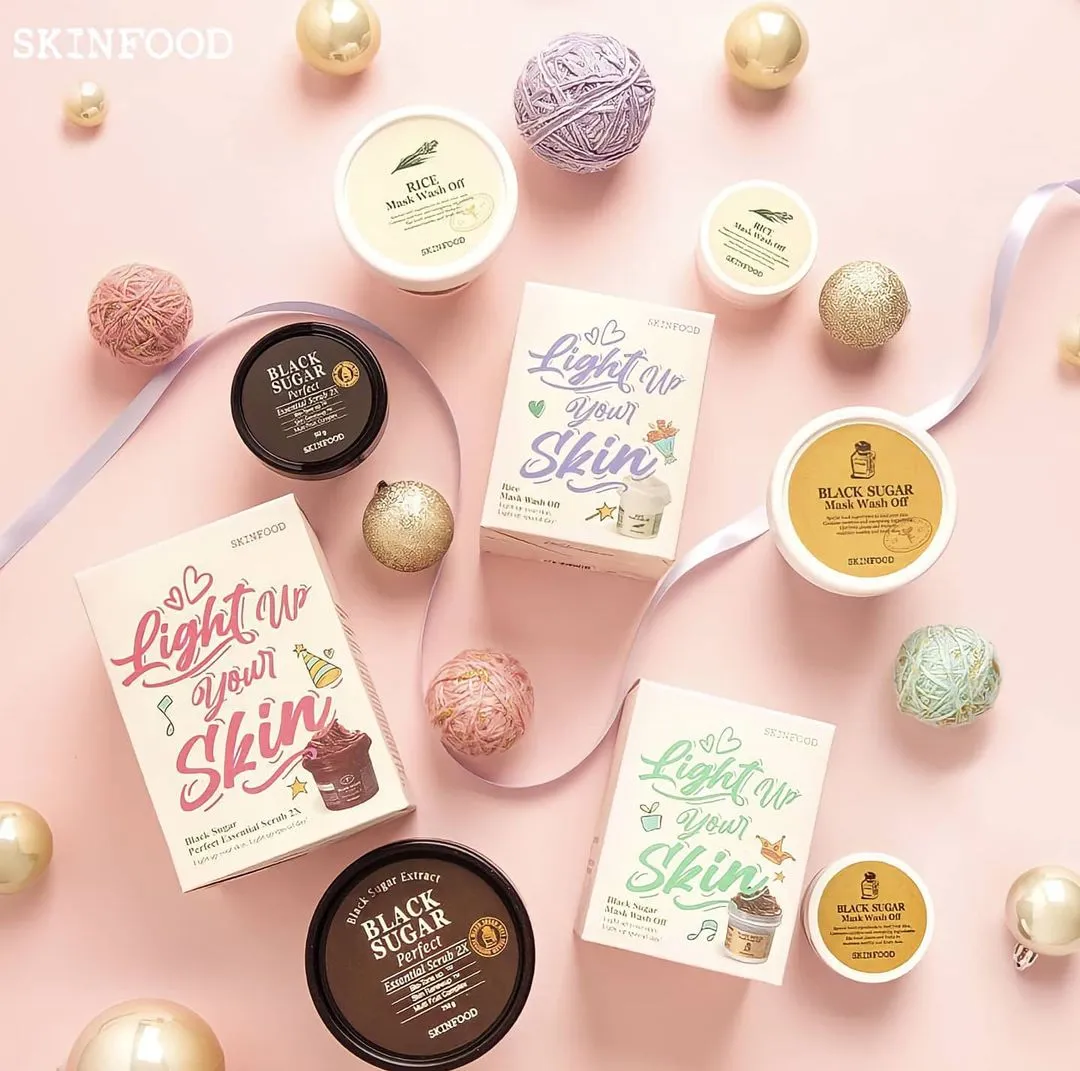 SKINFOOD Black Sugar Mask Wash Off Set [Limited Edition ماسك السكر الاسود مجموعه باصدار محدود