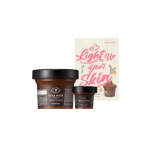 SKINFOOD Black Sugar Perfect Essential Scrub 2X Set [Limited Edition] ماسك مقشر بالسكر الاسود مجموعه باصدار محدود
