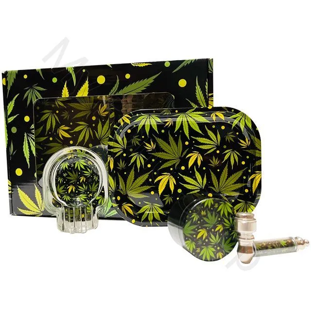 SMOKING GIFT SET GREEN LEAF