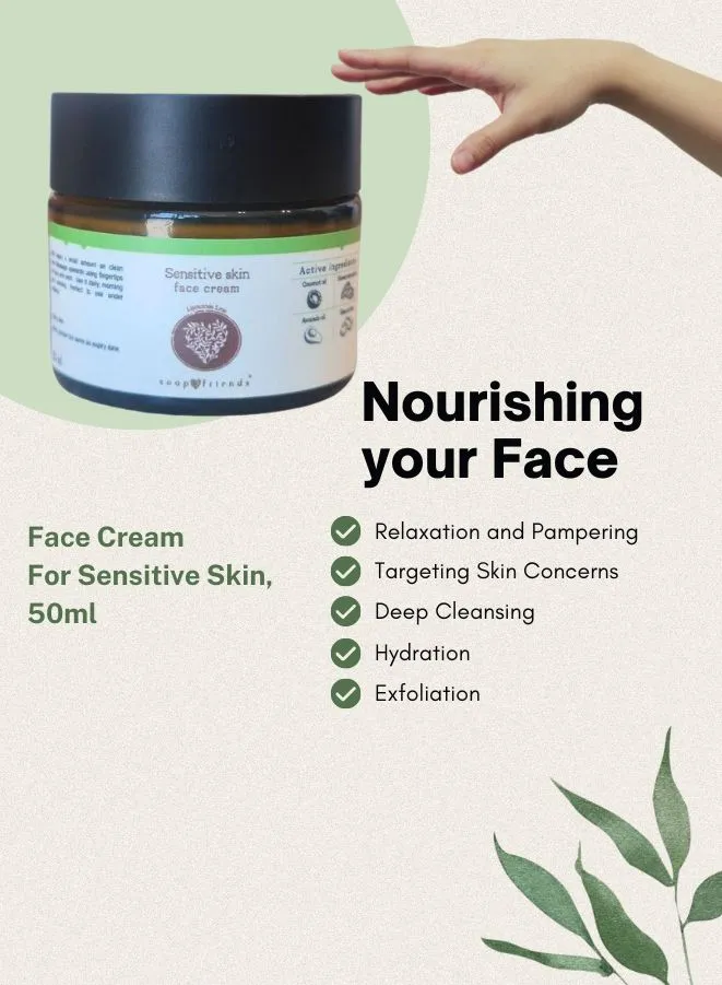 Soap&Friends Gentle Soothing Natural Face Cream for Sensitive Skin - 50ml