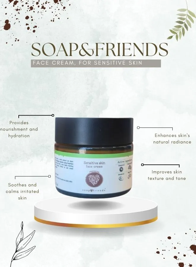 Soap&Friends Gentle Soothing Natural Face Cream for Sensitive Skin - 50ml
