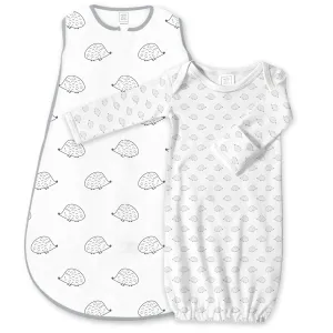 Soft Fleece Non-Weighted zzZipMe Sack Set – Hedgehog   Tiny Hedgehog Pajama Gown