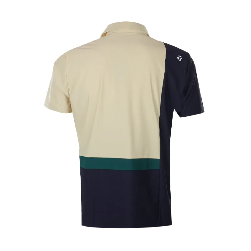 TAYLORMADE Color Block Men’s Polo (Cream)
