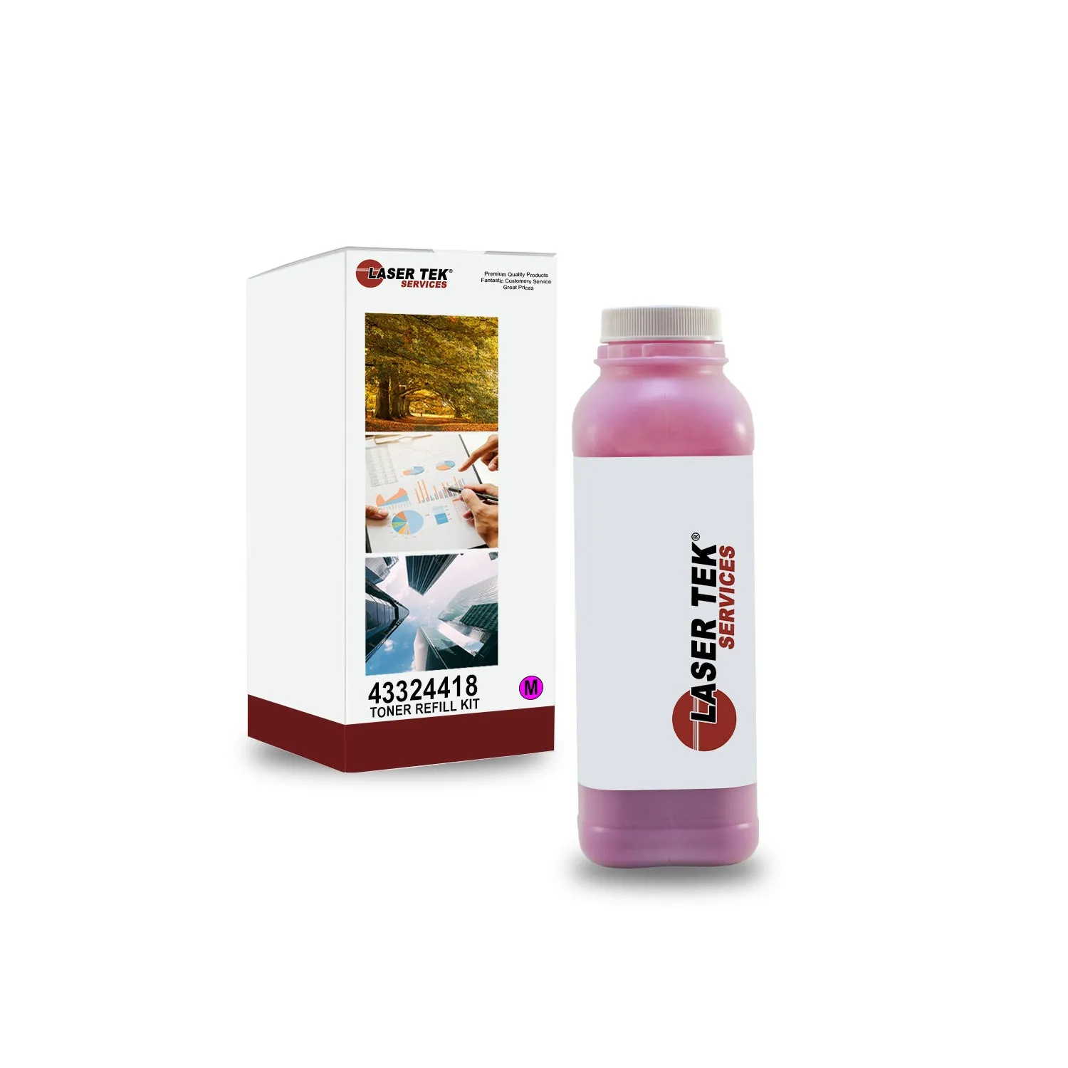 Toner Refill Kit for Okidata 43324418 Magenta | Laser Tek Services