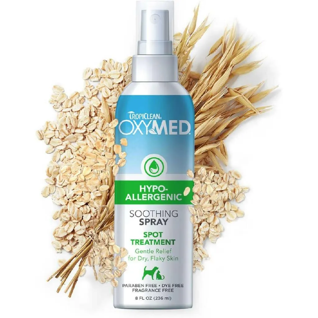 TropiClean Oxy Med Hypoallergenic Soothing Spray for Dogs & Cats (8 oz)