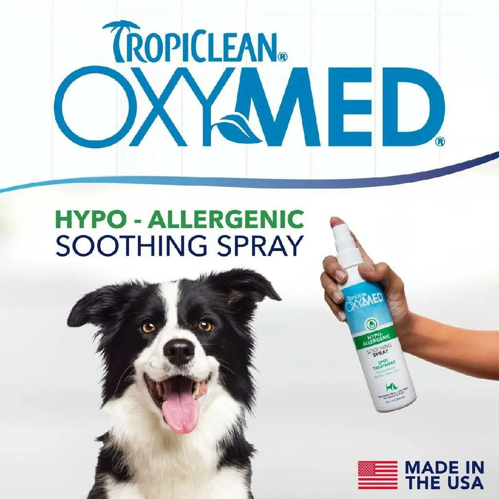 TropiClean Oxy Med Hypoallergenic Soothing Spray for Dogs & Cats (8 oz)