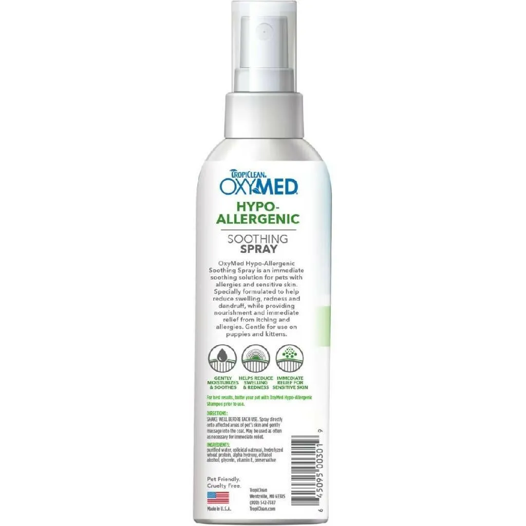 TropiClean Oxy Med Hypoallergenic Soothing Spray for Dogs & Cats (8 oz)