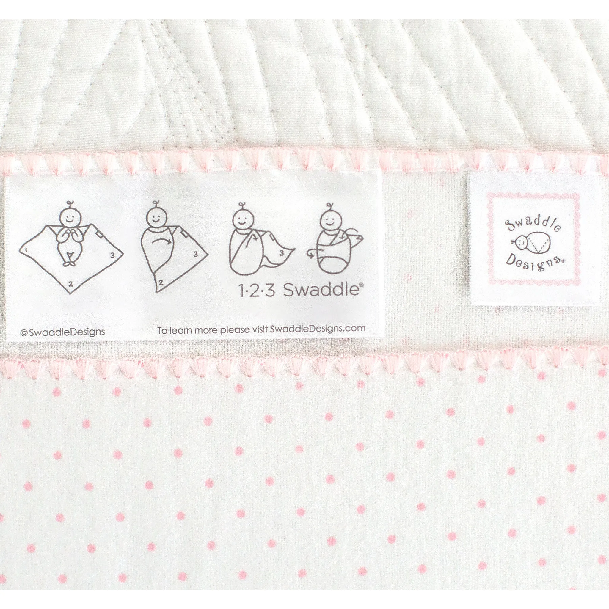 Ultimate Swaddle and Hat Newborn Gift Set - Bunnie and Little Dots, Pastel Pink