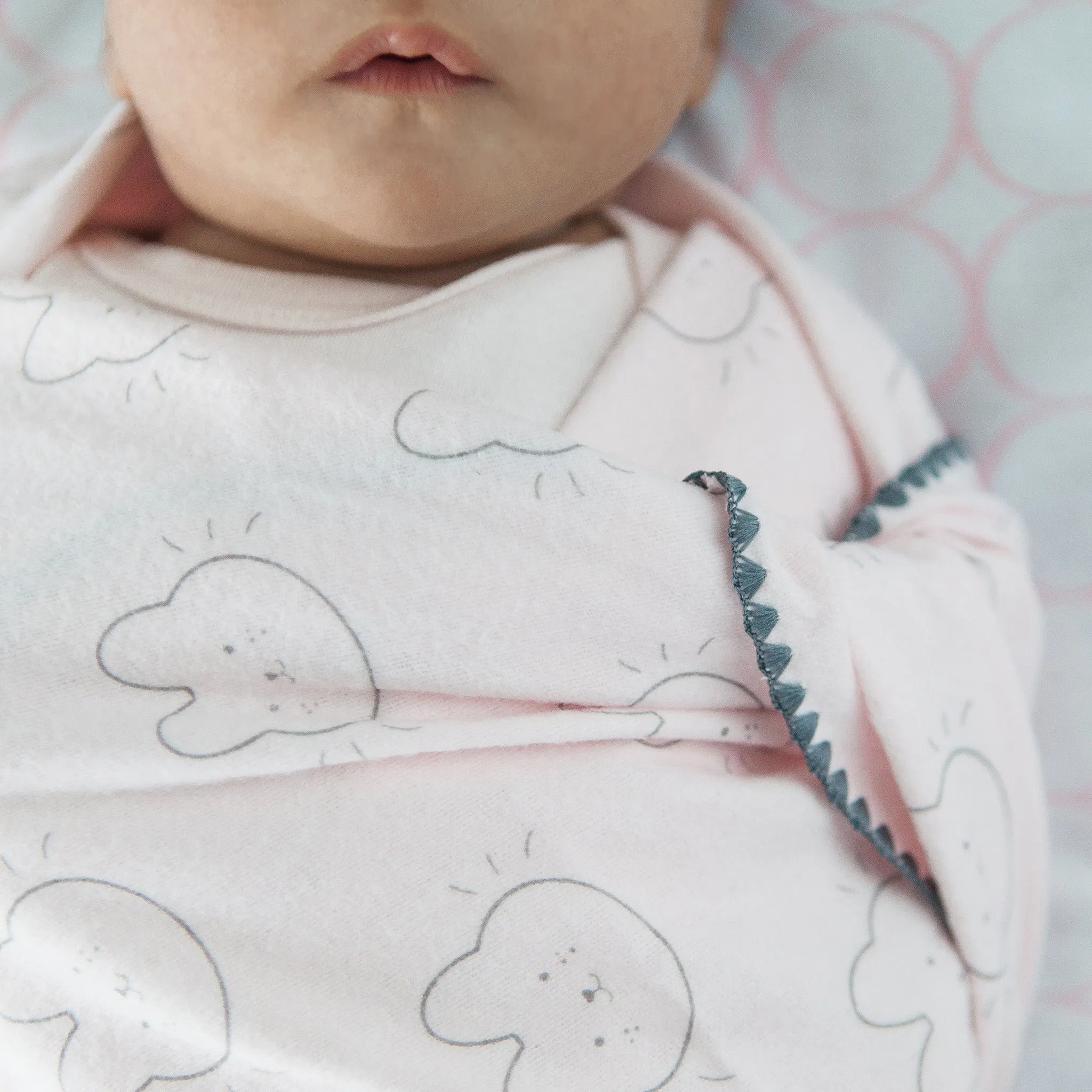 Ultimate Swaddle and Hat Newborn Gift Set - Bunnie and Little Dots, Pastel Pink