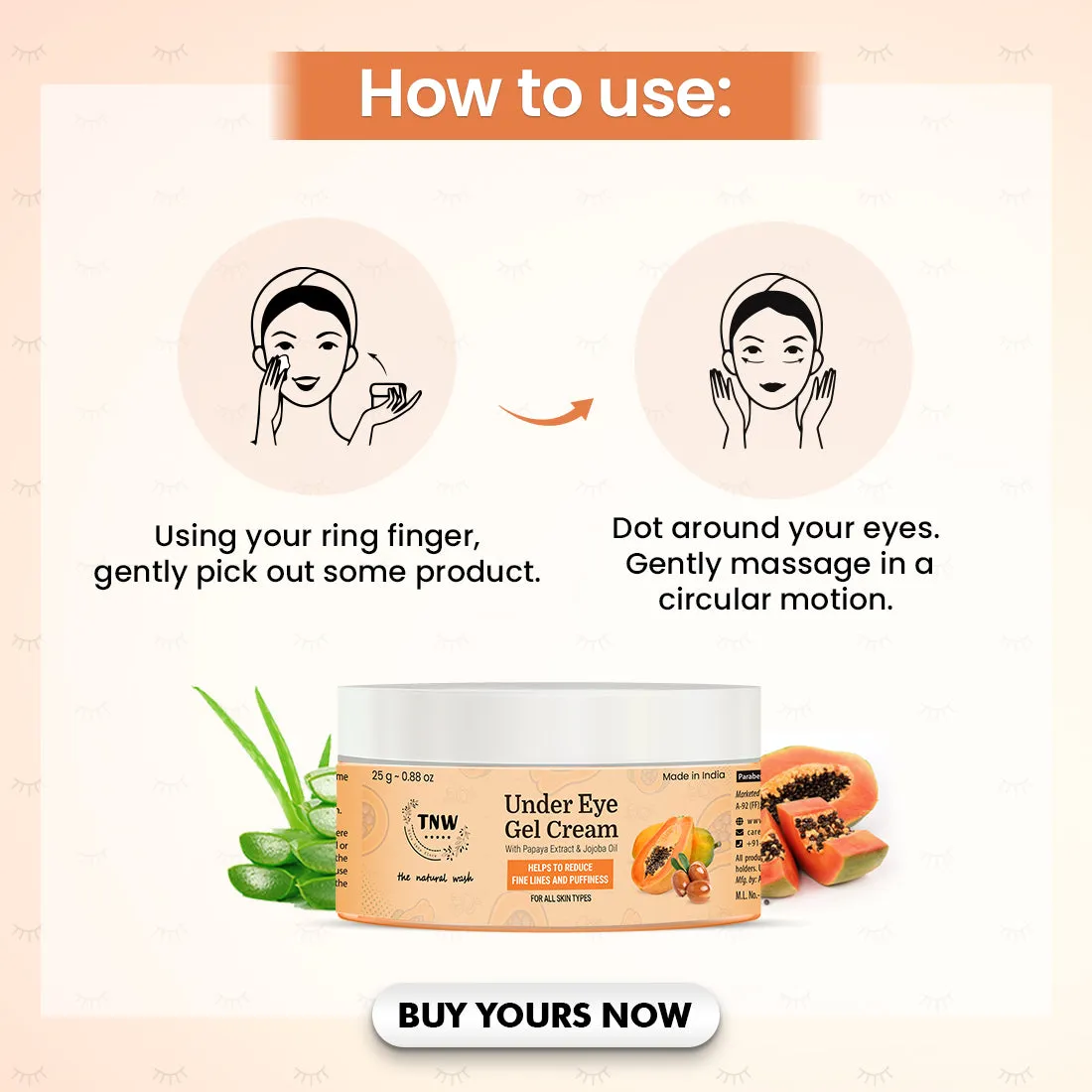 UNDER EYE GEL CREAM (with Papaya and Jojoba Oil)