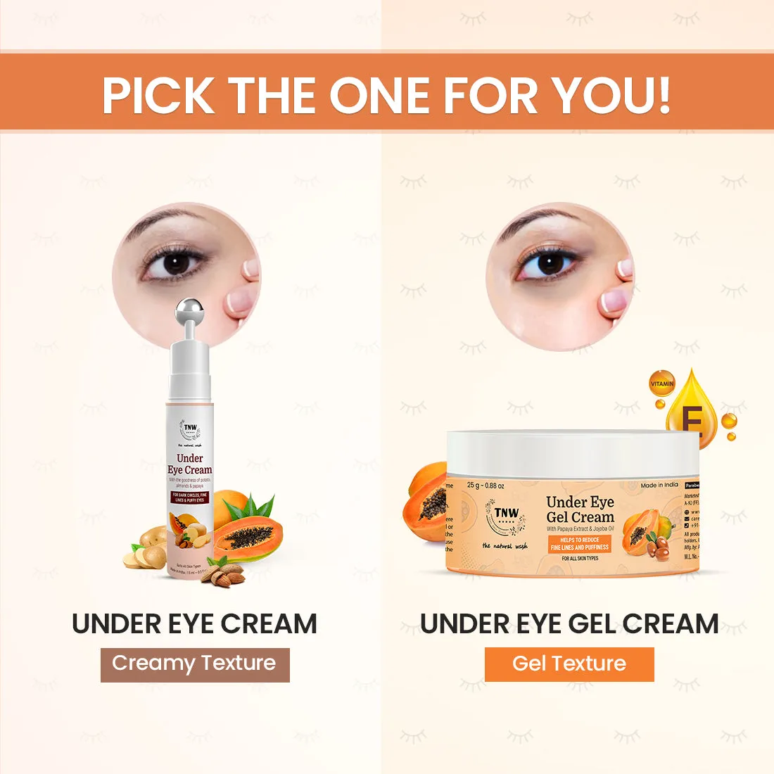 UNDER EYE GEL CREAM (with Papaya and Jojoba Oil)