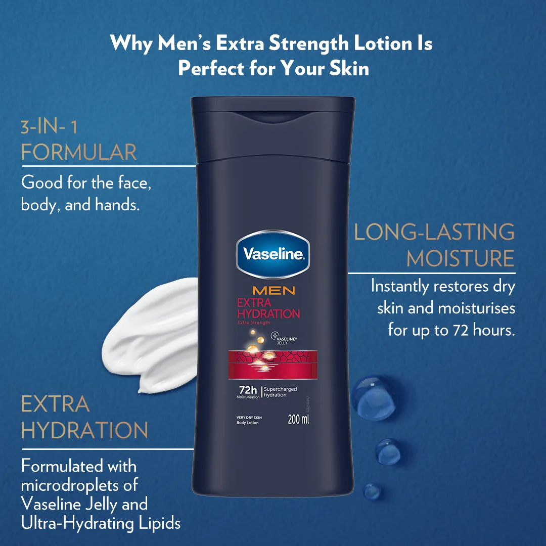 Vaseline Men Extra Hydration Body Lotion - 200ml
