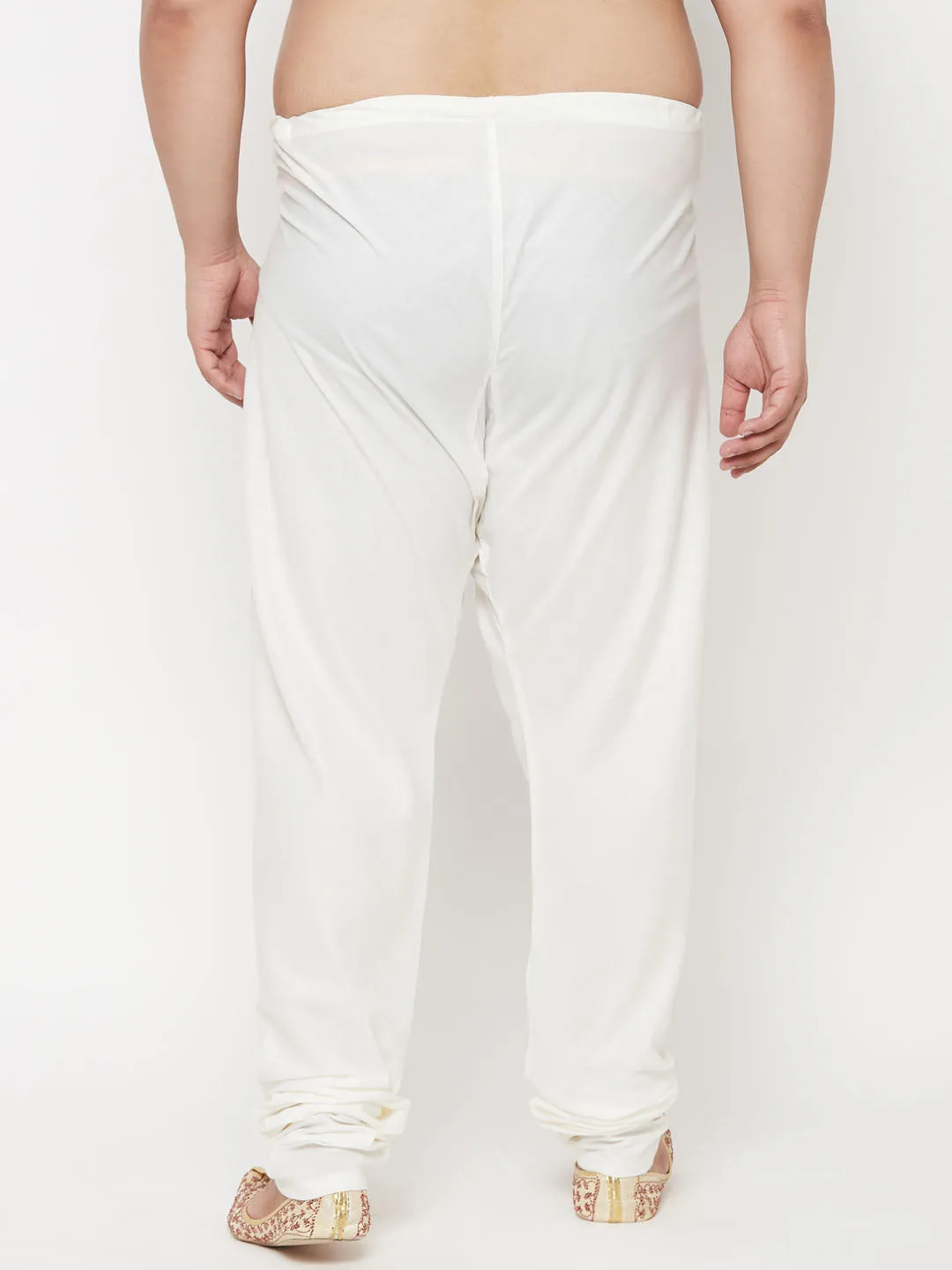 VASTRAMAY Men's Cream Silk Blend Pyjama