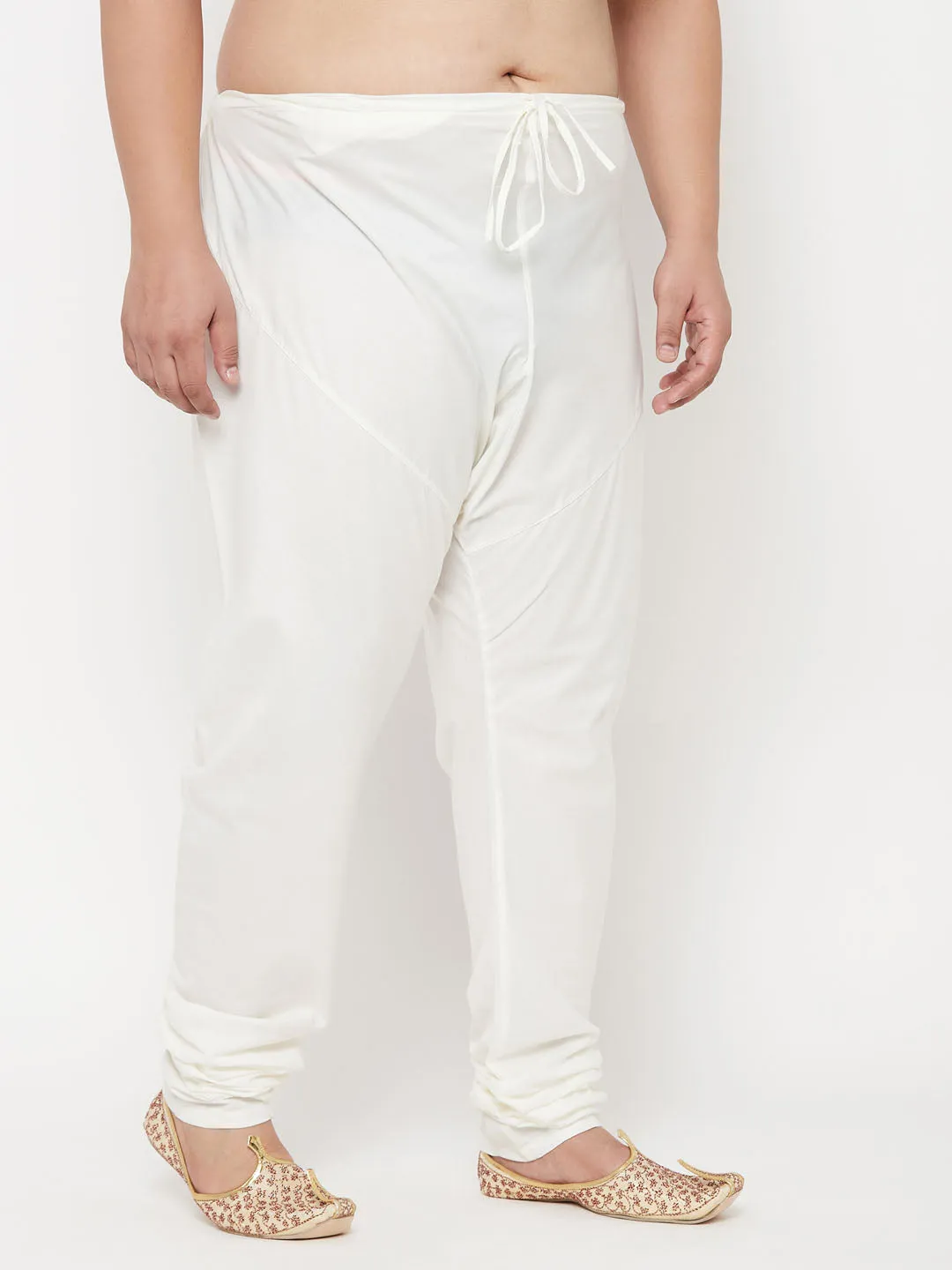 VASTRAMAY Men's Cream Silk Blend Pyjama