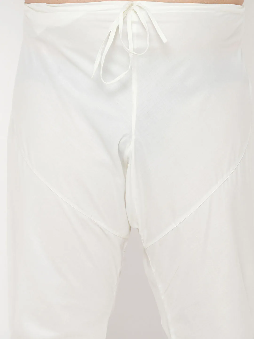VASTRAMAY Men's Cream Silk Blend Pyjama
